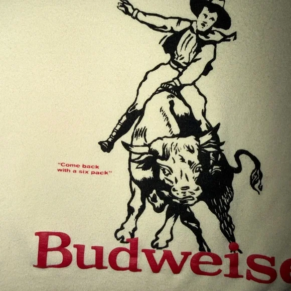 Budweiser Pacsun Cream Baby Tee with Rodeo Graphic - Picture 3 of 5